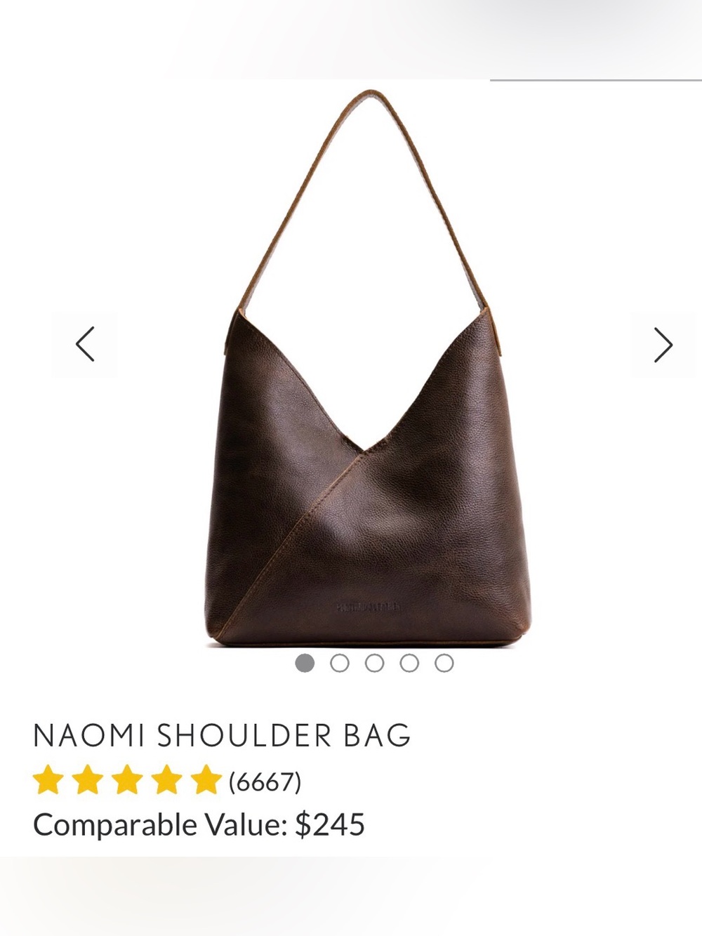 Portland Leather Naomi Shoulder Bag - Dark Brown